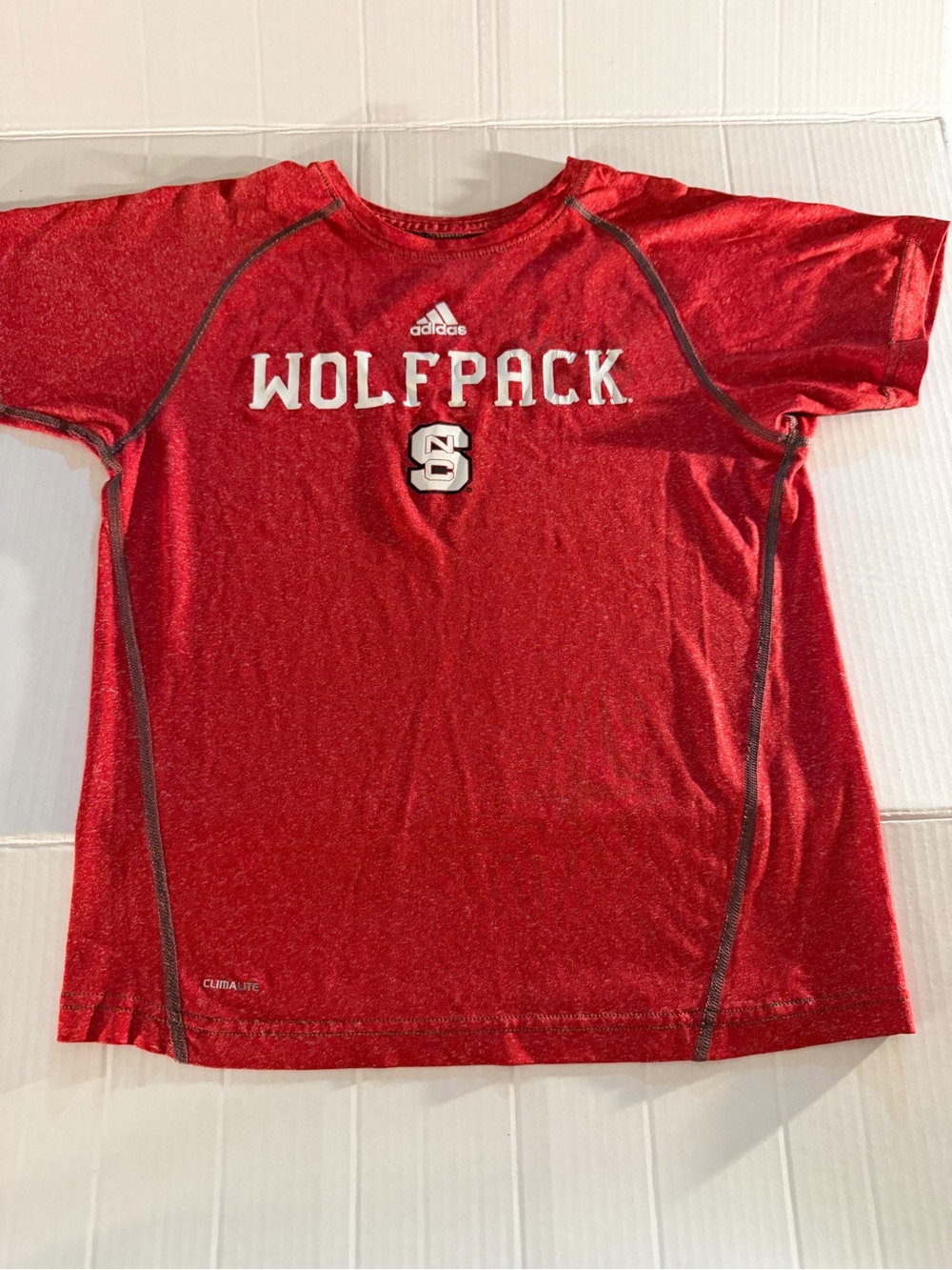#318 adidas Red Wolfpack Short Sleeve Performance Tee